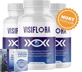 VisiFlora 22-in-1 vision support supplement bottles